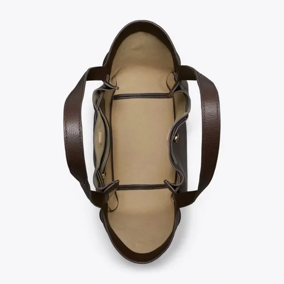 Tory Burch Romy Dark Brown Leather Tote - Picture 6 of 10